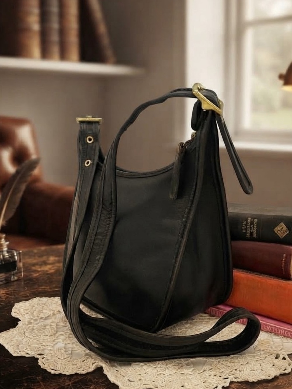 Vintage Coach Janice Crossbody Bag | Black